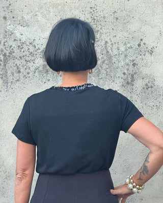 Tee with Sparkle Collar - Annie Jack TX