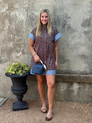 Polka Dot Short Sleeve Mini Dress - Annie Jack TX