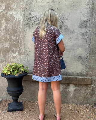 Polka Dot Short Sleeve Mini Dress - Annie Jack TX