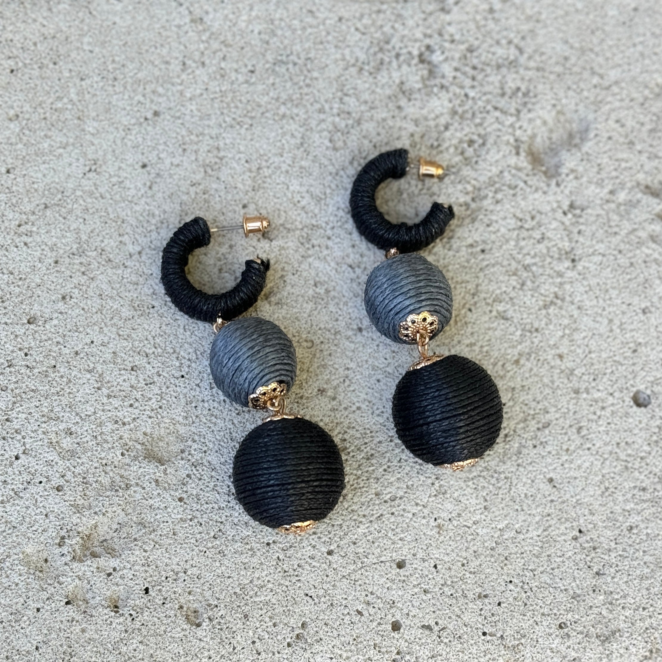 Black and Grey Drop Earring - Annie Jack TX