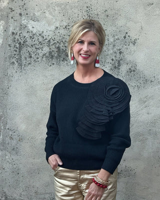 Rosette Knitted Sweater - Annie Jack TX