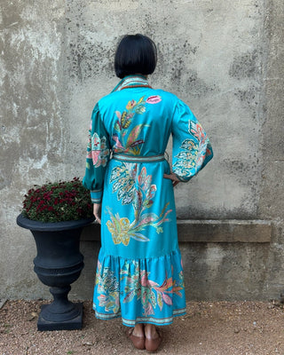 Vintage Print Lantern Sleeve Dress - Annie Jack TX