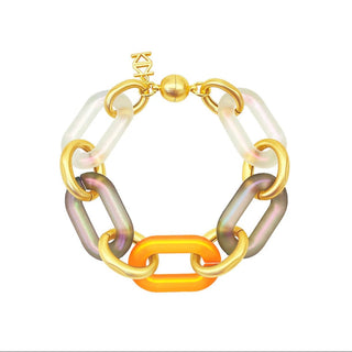 Multi - Color Resin Oval Link Bracelet - Annie Jack TX