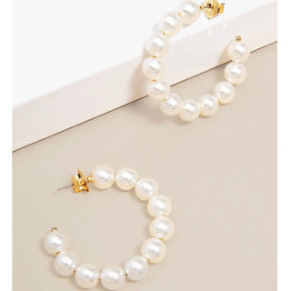Classic Pearl Hoop Earring - Annie Jack TX