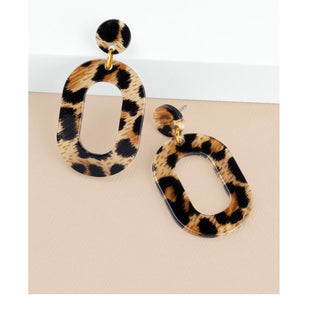 Leopard Oval Drop Earring - Annie Jack TX