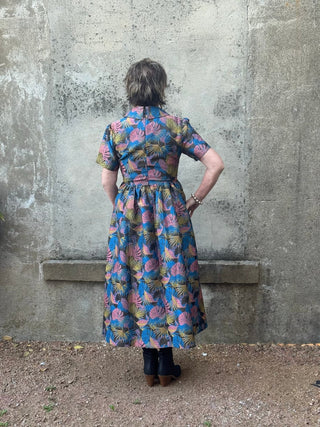 Collared Jacquard Print Midi Dress - Annie Jack TX