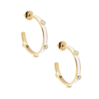 Enamel Hoop Earring with Crystals - Annie Jack TX