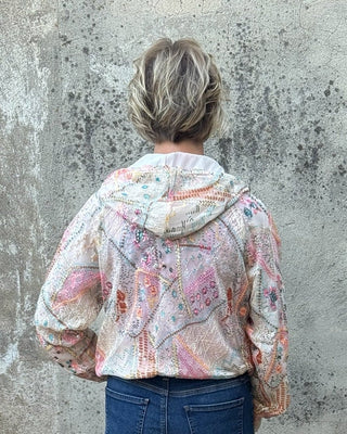 Hooded Sequin Zip Up Hoodie - Annie Jack TX