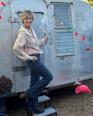 Hooded Sequin Zip Up Hoodie - Annie Jack TX