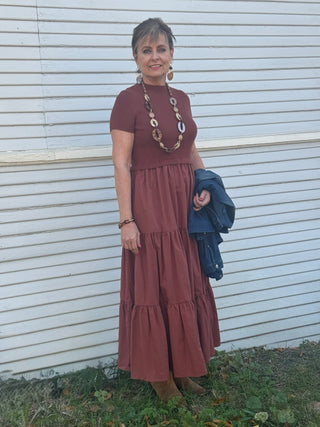 Mock NeckShort Sleeve Knit Dress - Annie Jack TX