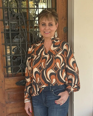 Bohemian V Neck Ruffle Detail Top - Annie Jack TX