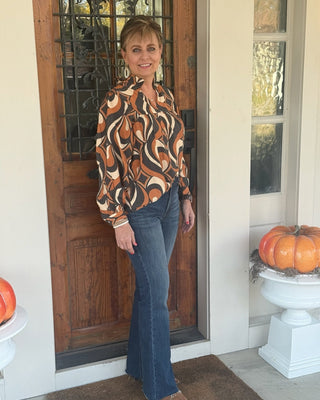 Bohemian V Neck Ruffle Detail Top - Annie Jack TX