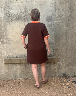 3/4 Zipper Short Sleeve Sporty Dress - Annie Jack TX
