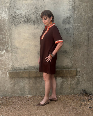 3/4 Zipper Short Sleeve Sporty Dress - Annie Jack TX