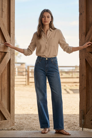 Charlotte High Rise-Fab Ab Wide Leg - Annie Jack TX