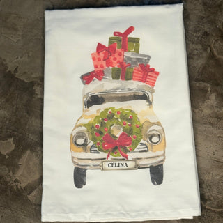 Tea Towel Celina Christmas Car - Annie Jack TX