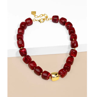 Tessa Puffy Square Short Necklace - Annie Jack TX