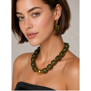 Tessa Puffy Square Short Necklace - Annie Jack TX