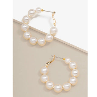 Chunky Pearl Hoop Earring - Annie Jack TX