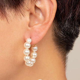 Chunky Pearl Hoop Earring - Annie Jack TX