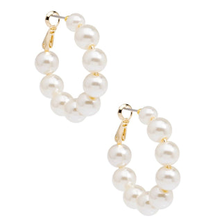 Chunky Pearl Hoop Earring - Annie Jack TX