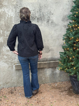 Embroidered Button Down Top - Annie Jack TX