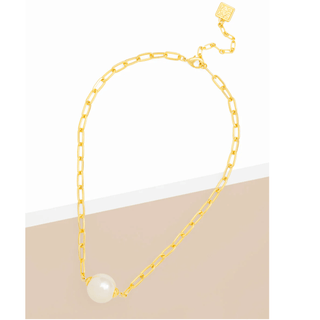 Pearl Charm Link Collar Necklace - Annie Jack TX