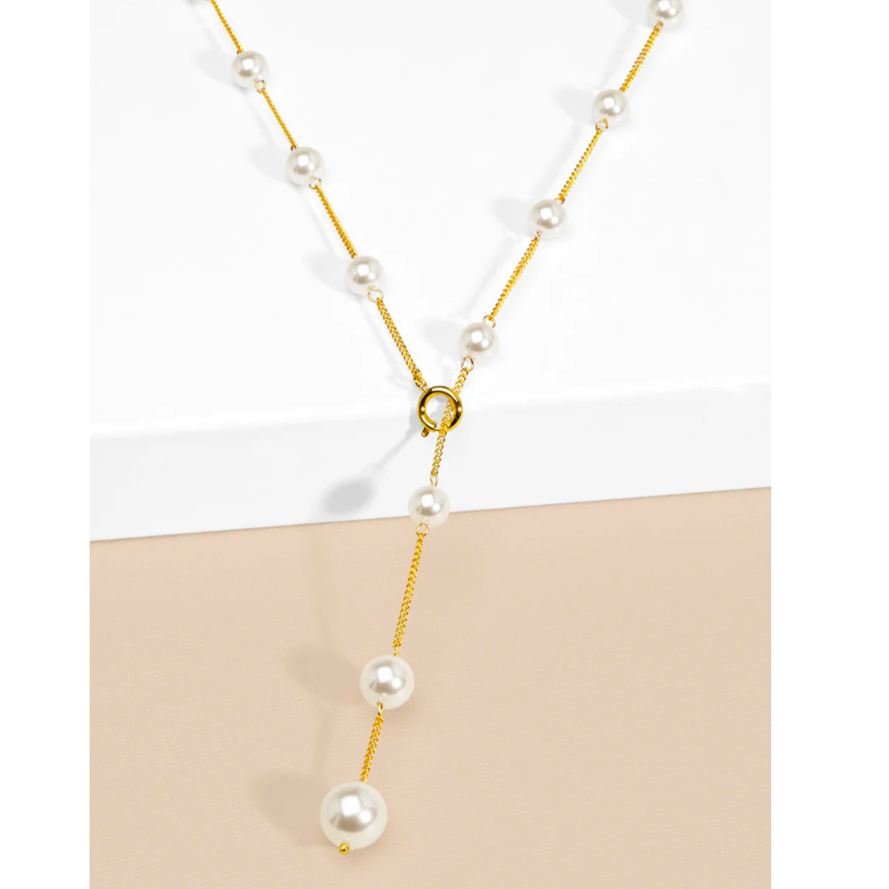 2 in 1 Pearl Lariat Collar Necklace - Annie Jack TX