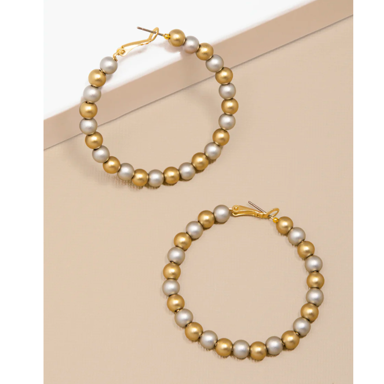 Matte Metal Beaded Hoop Earring - Annie Jack TX