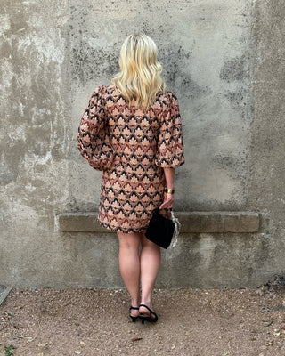 Geometric Leaf Print Dress