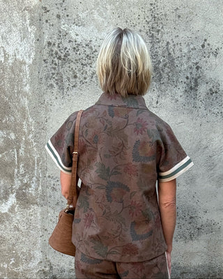 Floral Half-Zip Sporty Top