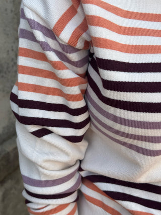 Harvest Striped Boat Neck Pullover Sweater