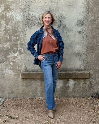 Copper Studded Scoop Neck Sweater Vest - Annie Jack TX