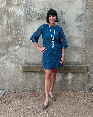 The Genevieve Lace Shift Dress - Annie Jack TX