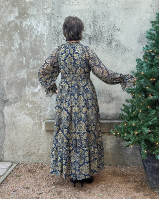 V Neck Ruffle Detail Maxi Dress - Annie Jack TX