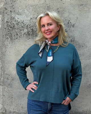 Rolled Round Neck Sweater - Annie Jack TX