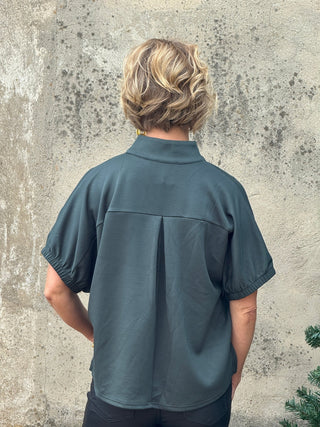 Split Neck 3/4 Sleeve Top - Annie Jack TX