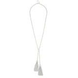 Double Fringe Lariat Long Necklace