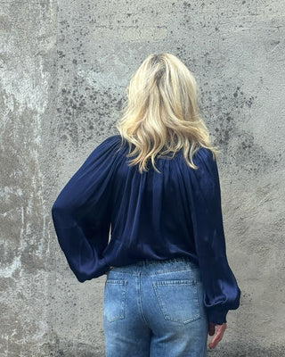 Ruffle Neck Top With Lace Cuff - Annie Jack TX