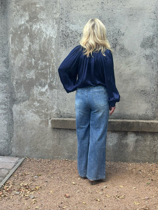 Suede Stripe Drawstring Denim Jean - Annie Jack TX