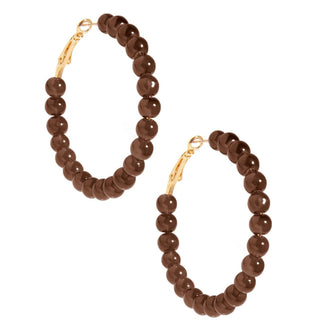 Glossy Glass Bead Hoop Earring - Annie Jack TX