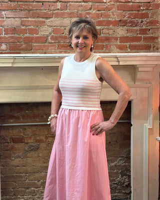 Sleeveless Striped Top Dress - Annie Jack TX