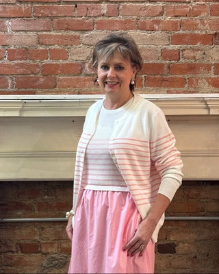 Button Down Striped Sweater - Annie Jack TX