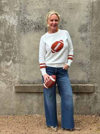 Hem & Thread Football Varsity Stripe Sweater - Annie Jack TX