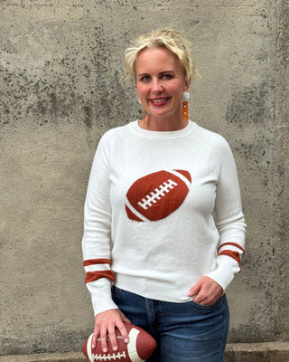 Hem & Thread Football Varsity Stripe Sweater - Annie Jack TX
