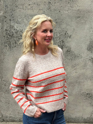 Stripe Knit Cable Sweater - Annie Jack TX