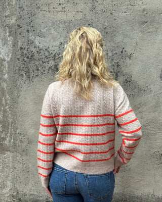 Stripe Knit Cable Sweater - Annie Jack TX