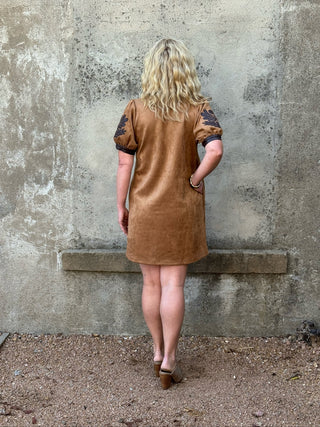 The Sedona Suede & Leather Western Snap Dress - Annie Jack TX