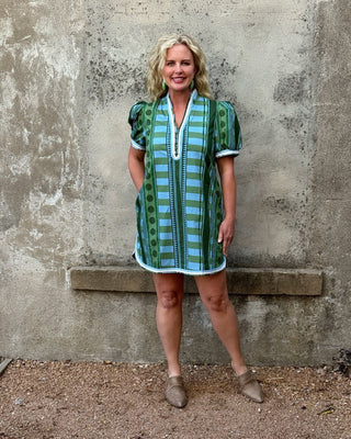 Modern Boho Stripe Puff Sleeve Dress - Annie Jack TX
