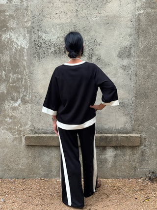 Luxeknit Colorblock Crewneck Raglan Sleeve Top - Annie Jack TX